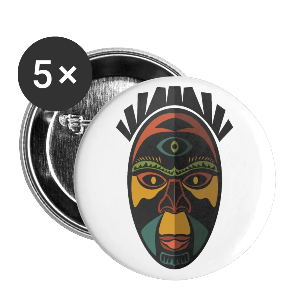 AFRICAN MASK 3 Buttons small 1'' (5-pack)