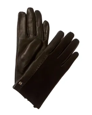 Bruno Magli Cashmere-Lined Suede & Leather Gloves