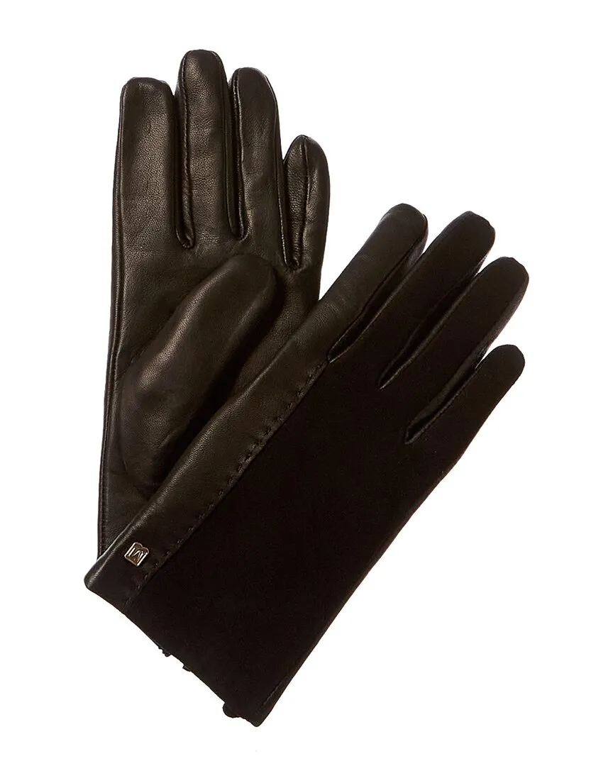 Bruno Magli Cashmere-Lined Suede & Leather Gloves