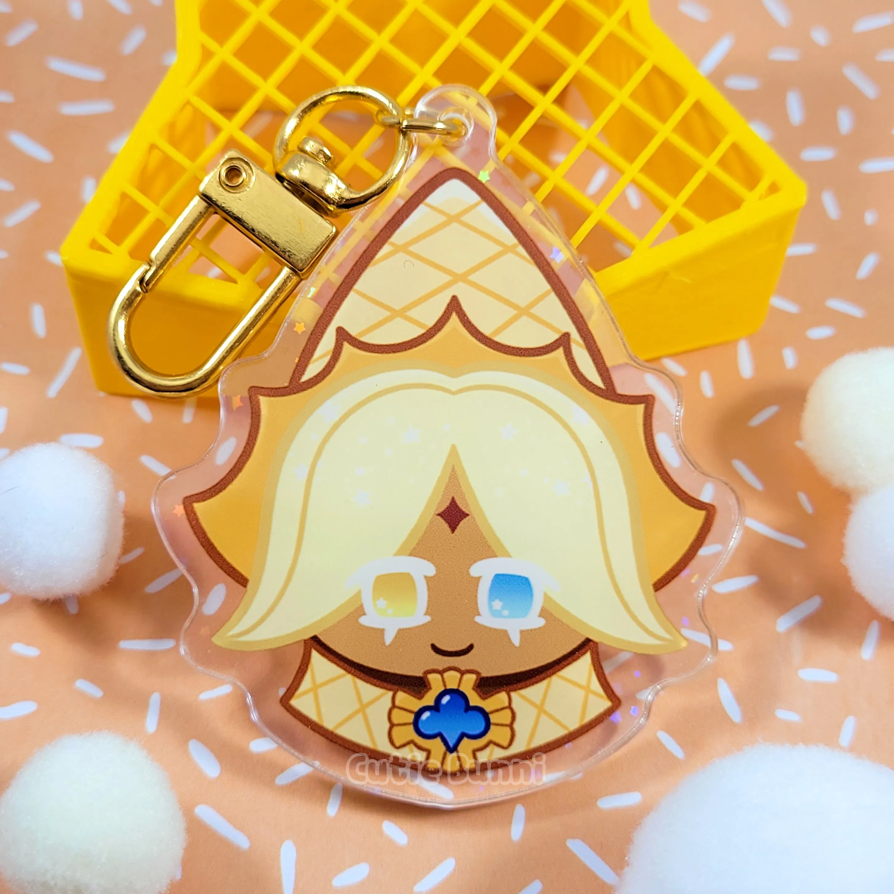 [Cookie Run] Pure Vanilla Cookie Acrylic Charm Keychain