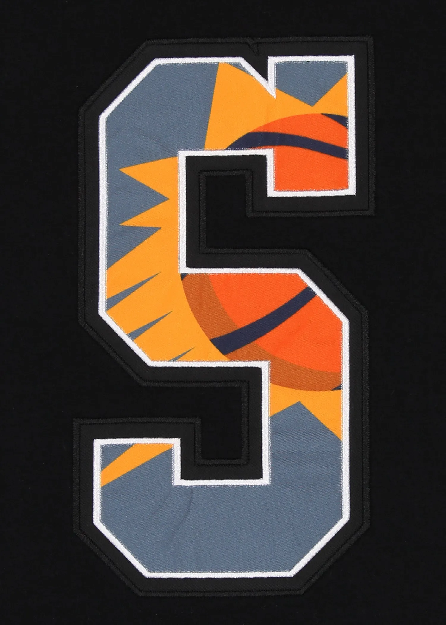 FISLL NBA Men's Phoenix Suns Oversized Print Applique Striped Hoodie, Black