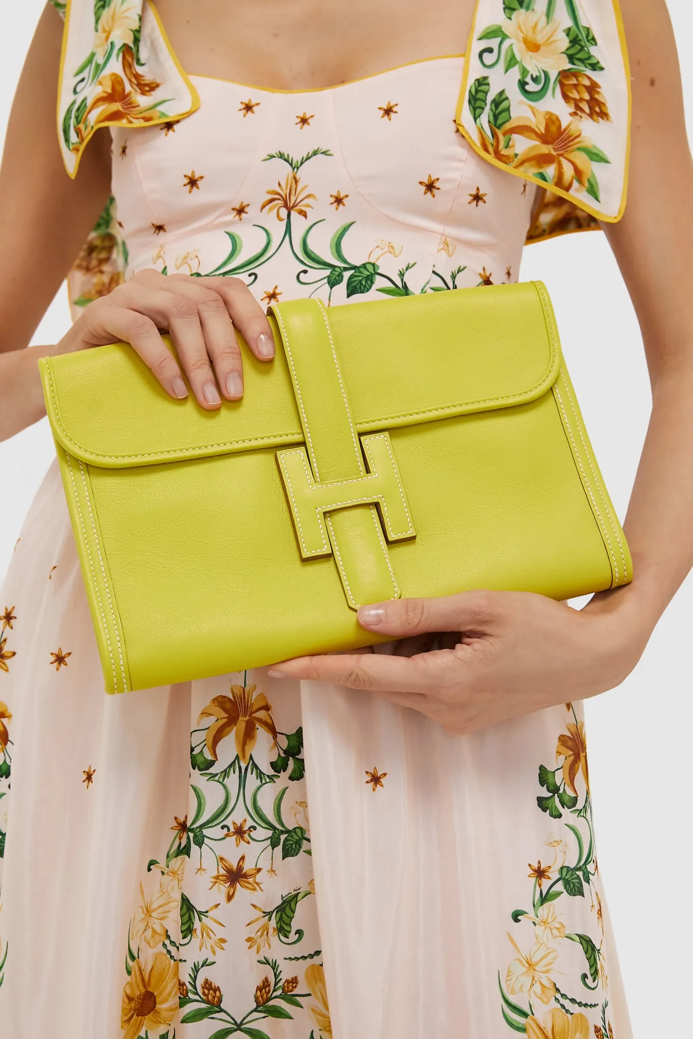 HERMES Yellow Business Bag Clutch