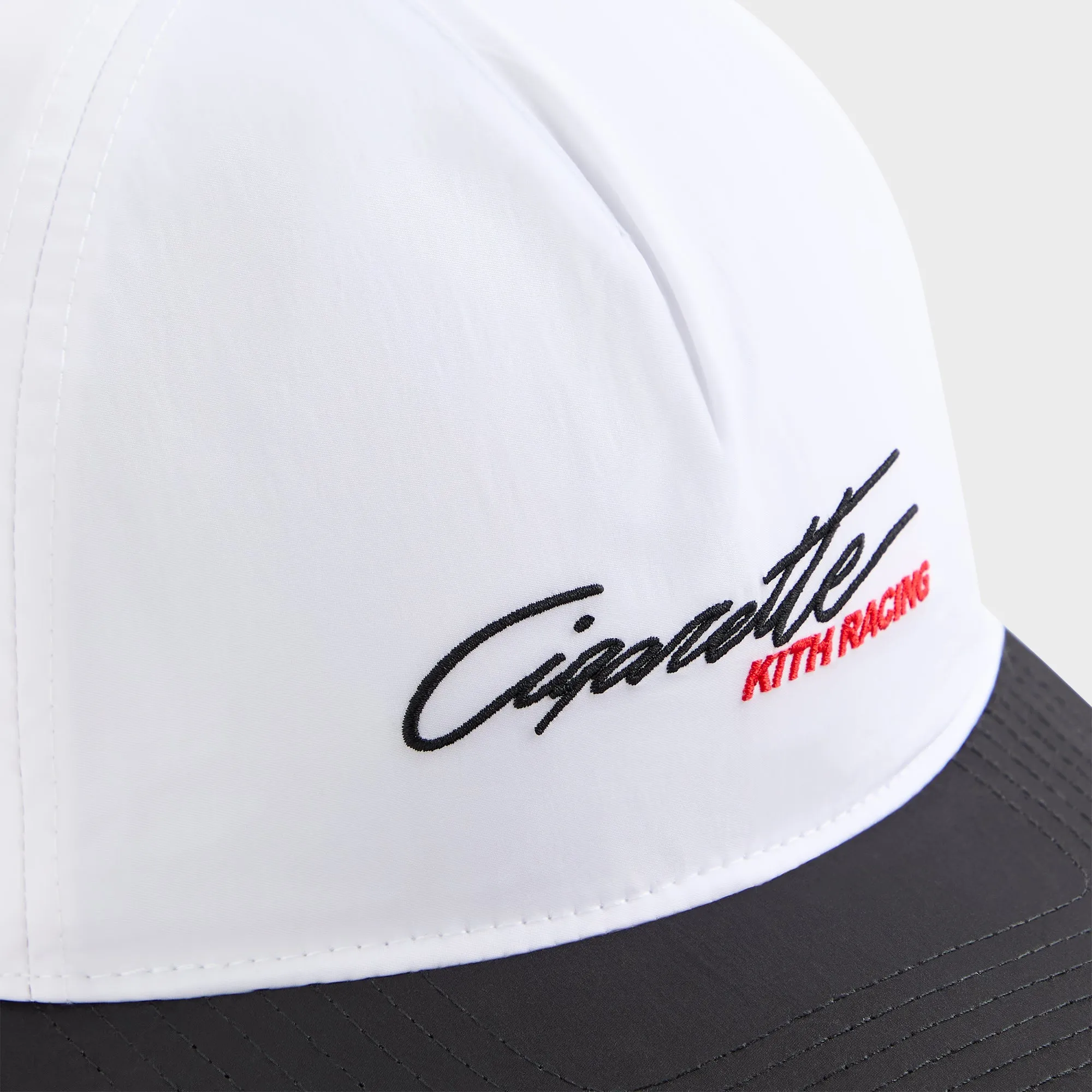 Kith for Cigarette Wrinkle Nylon Bay Low Pinch Crown Snapback - White