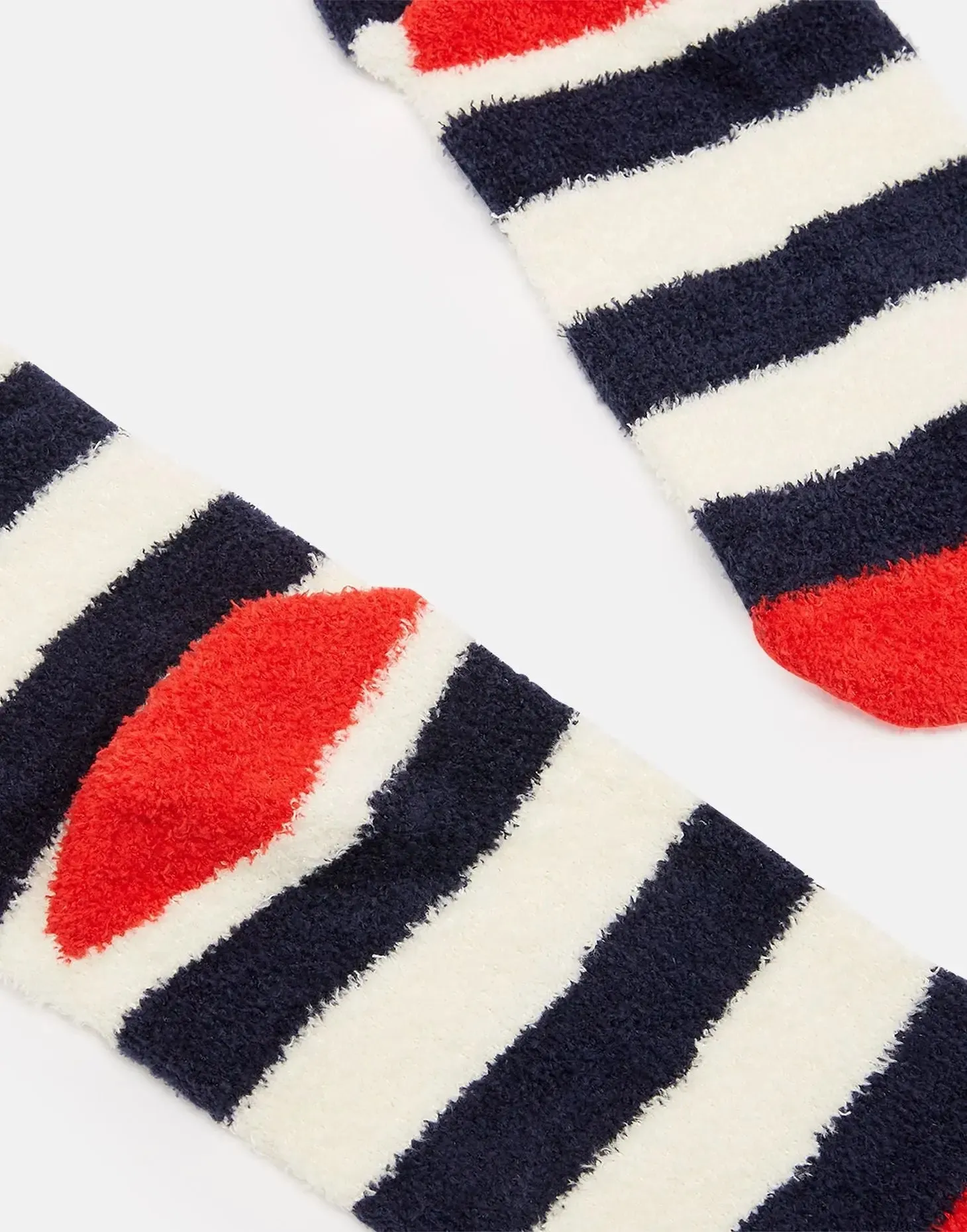 Navy & Cream Stripe Fluffy Socks | Joules