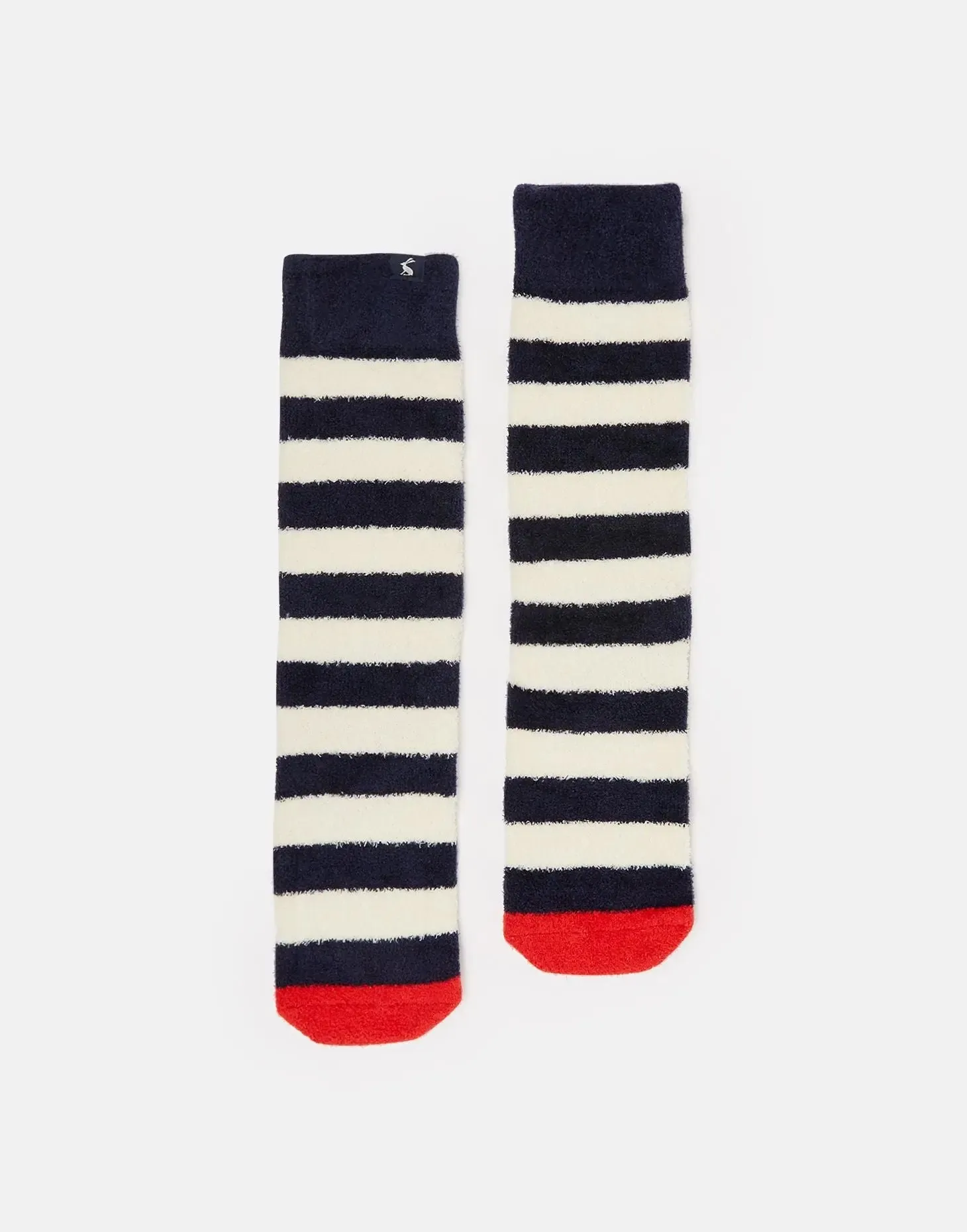 Navy & Cream Stripe Fluffy Socks | Joules