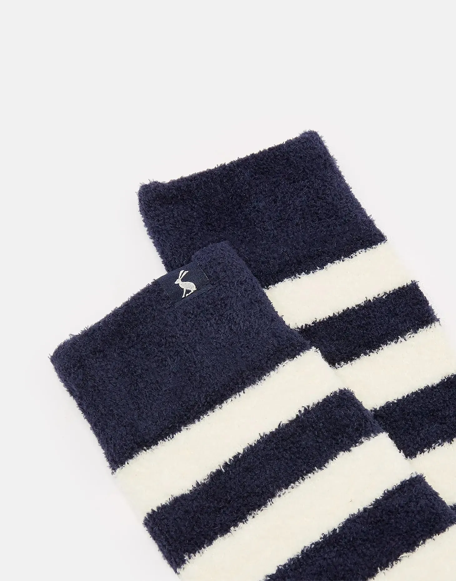 Navy & Cream Stripe Fluffy Socks | Joules
