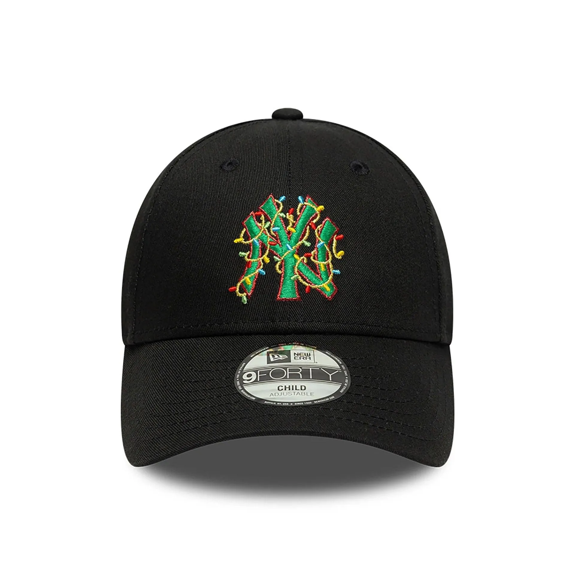 New York Yankees Child Christmas Lights Black 9FORTY Adjustable Cap NEW ERA