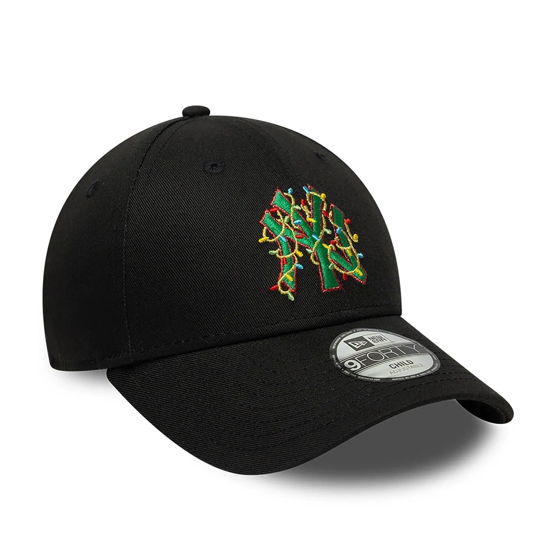 New York Yankees Child Christmas Lights Black 9FORTY Adjustable Cap NEW ERA