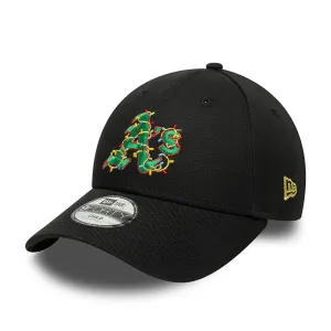 Oakland Athletics Child Christmas Lights Black 9FORTY Adjustable Cap NEW ERA