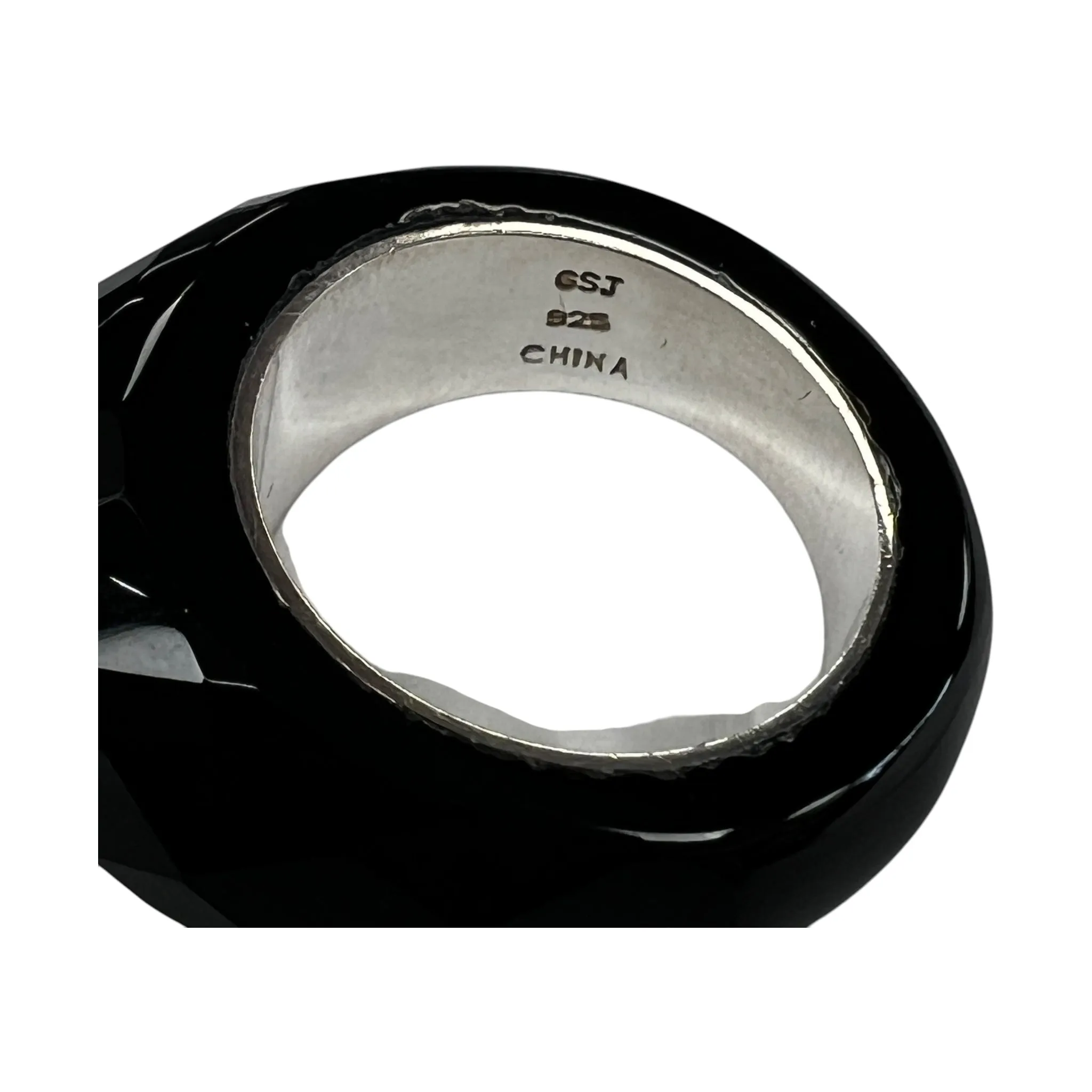 Ring Sterling Silver  In Black & Silver