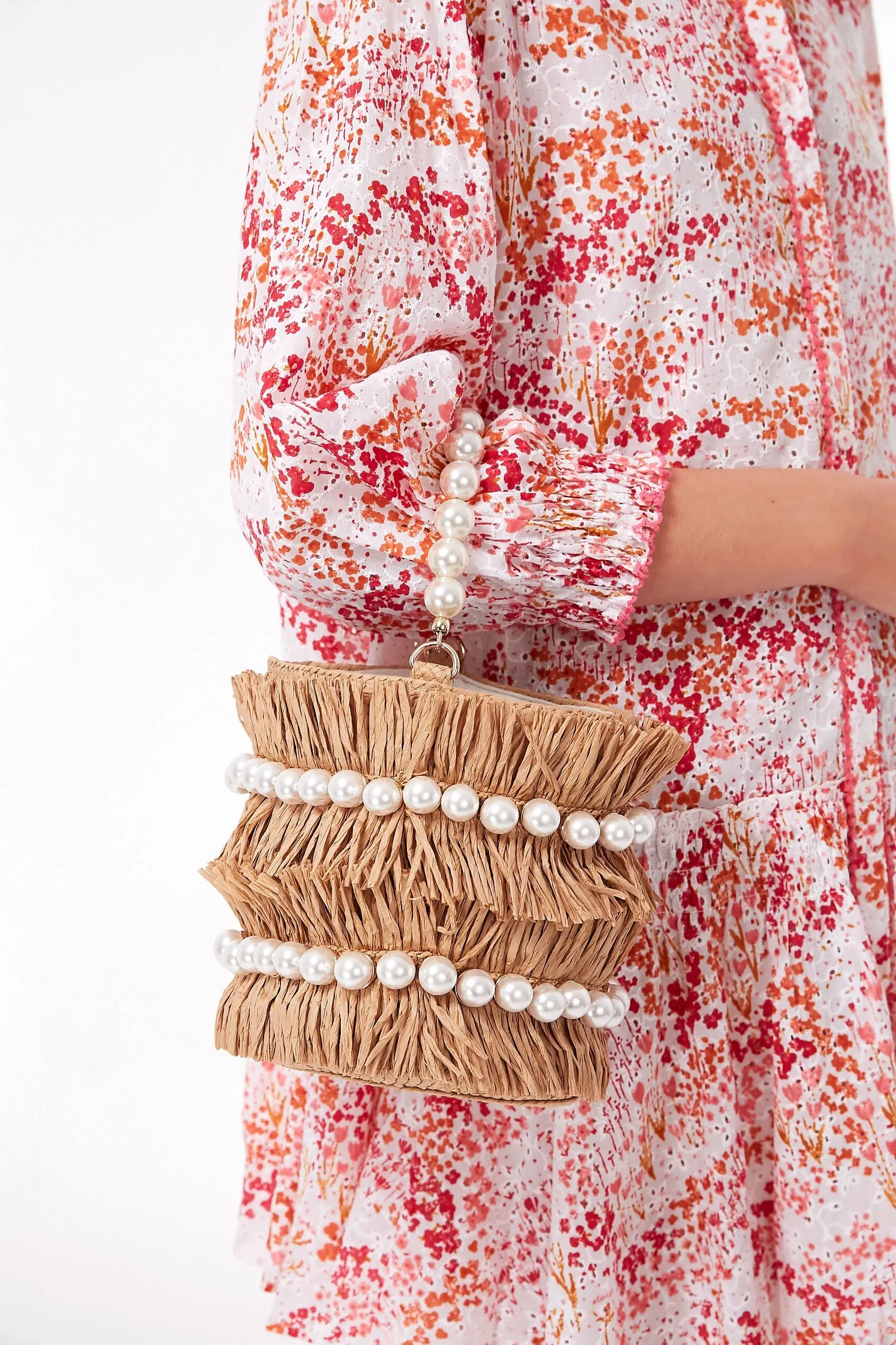 Sand Kate Round Pearl Handle Bag