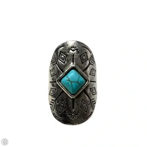 Turquoise & Silver Tone Ring By Clothes Mentor, Size: 7