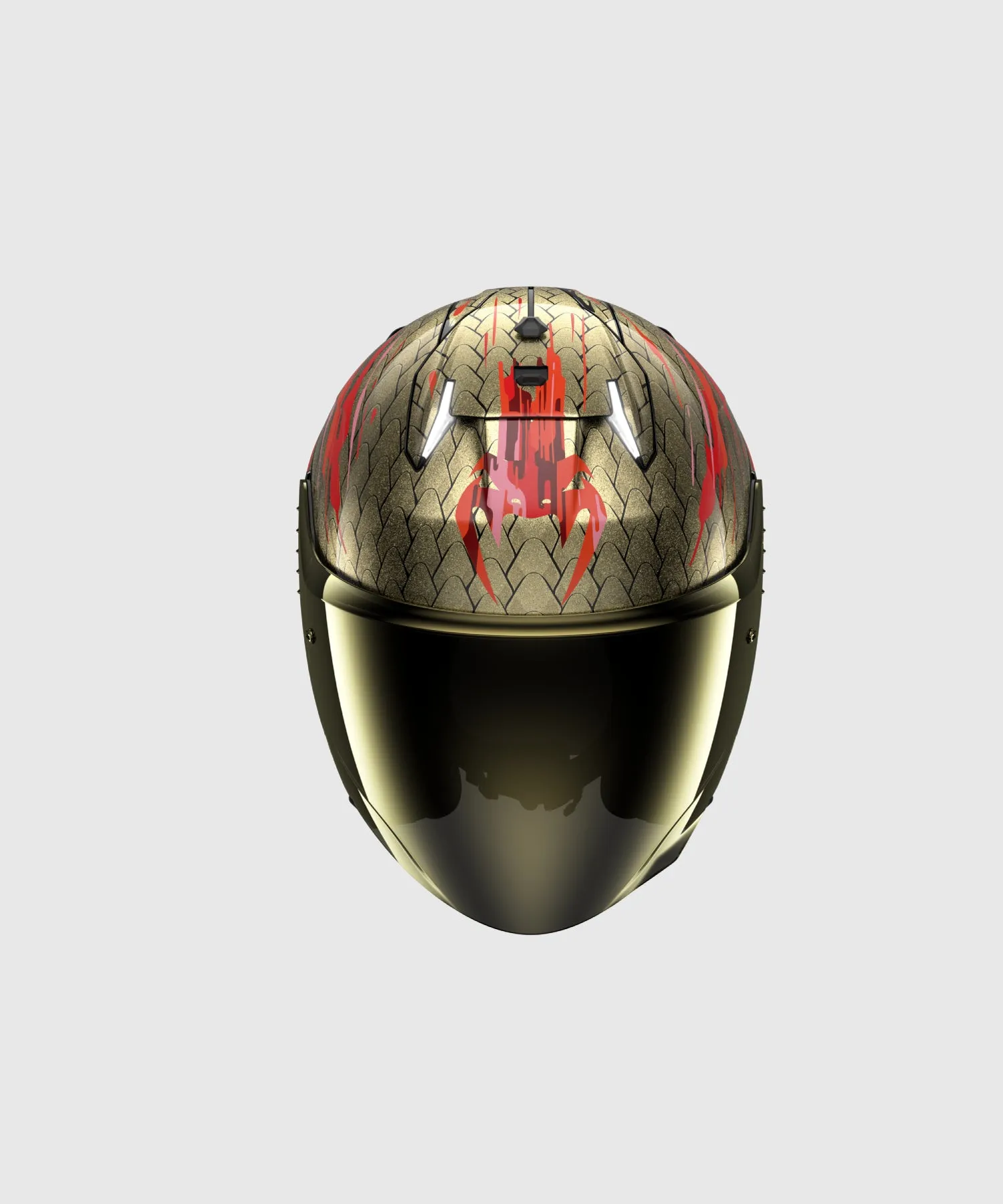 Venum x Shark SKWAL i3 JET Motorcycle Helmet - Red/Gold