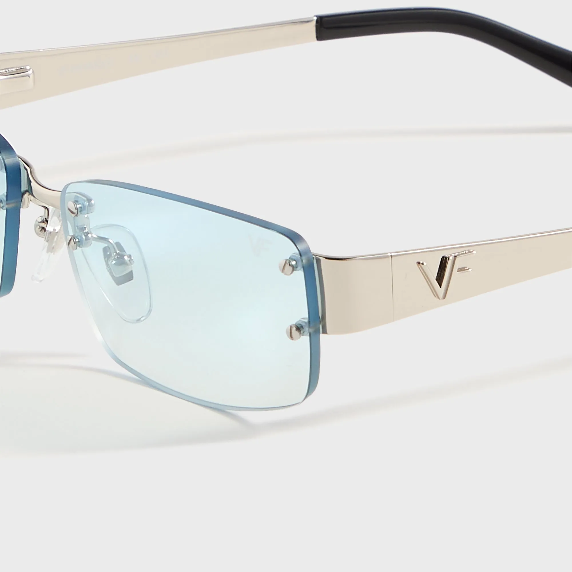 Vintage Frames Infamous Rimless Drill Mount 24KT - White Gold / Tiffany Blue Gradient